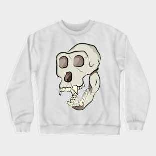 Monkey skull with big fang teeth Crewneck Sweatshirt